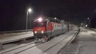Климовоз 20 вагонов! ЧС7-221 с поездом №85 Москва-Климов | Дачная