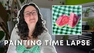 Watermelon Oil Painting Time Lapse | Alla Prima