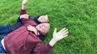 Grandson vs grandad wrestling match