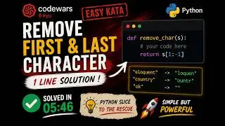 CodeWars Python Kata — Remove First and Last Character in 1 Line 🚀