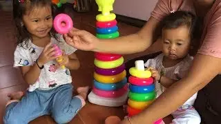 Mainan Anak Edukasi Ring Donuts - Menyusun Cincin Warna Warni - Baby Learn Colors