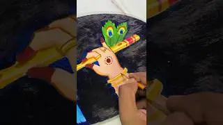 Painting Krishna’s flute🦚❤️ #krishna #painting