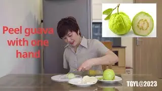 PEEL A GUAVA WITH ONE HAND #amputee #amputation #morningroutine