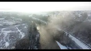 Cardiff on the River Severn in the Snow