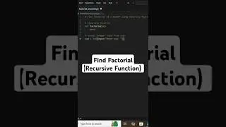 find factorial using recursive function in python!🔁💡 