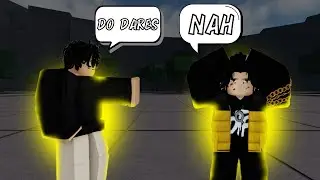 GIVING DARES to tsb YouTubers in Roblox The Strongest Battleground