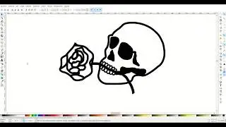 [Timelapse] Inkscape: Tracing Skull & Rose XMAS