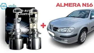 How to install Stella H7 LED Mini Projector Lens in Nissan Almera N16