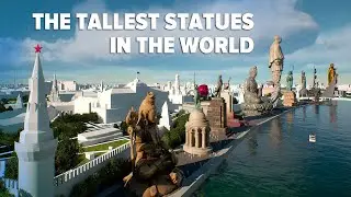 The tallest statues compared to the Kremlin in Russia
