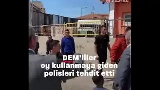 Şırnak'ta Dem partililer Oy kullanmaya giden polis ve askerleri tehdit ettiler.