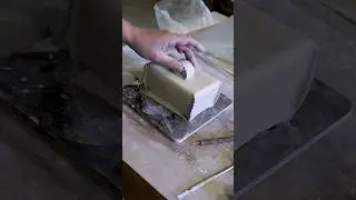 Process of making Nerikomi porcelain butter dish #pottery #wip #ceramic