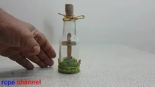Como hacer un Adorno con un Frasco de vidrio, fácil y hermoso