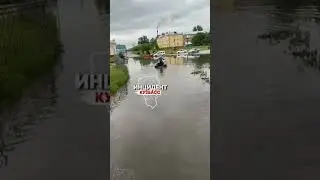 Вчера в Ленинске-Кузнецком прошел такой сильный дождь,что люди плавали на лодках. 