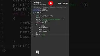 #41 Binary to decimal conversion in C |