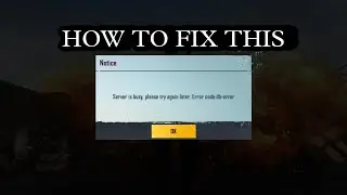 Server is busy please try again letter. Error code : db - error 🥺😓 || BGMI  