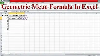 Geometric Mean Formula In Excel