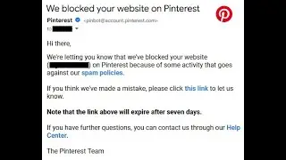 We blocked your website on Pinterest, Failed Appeal and Workaround