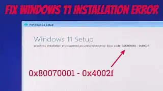 FIX 0x80070001 - 0x4002f ERROR CODE | Windows 11 Installation Problem