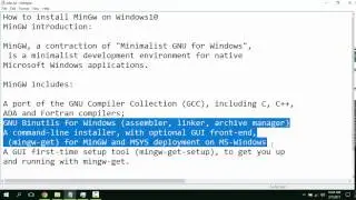 How to install MinGW(GCC, g++ compilers) on Windows 10