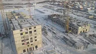 г.Пенза. Панорамный обзор ЖК "Лугометрия" с башенного крана.
