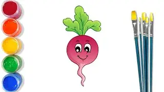 How to draw beets? / Как нарисовать свеклу? / Cara menggambar bit? / Lavlagi qanday chiziladi?
