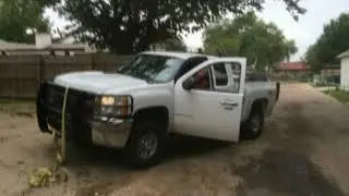 Brave Dave H denting the new truck's hood