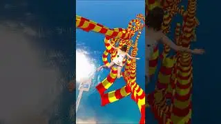Amanda Funny Cow Towel Water Slide #2 #shorts