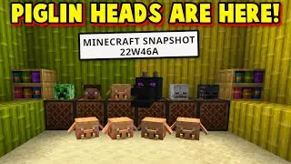 MINECRAFT JUST ADDED THE PIGLIN HEAD! (Surprising 1.20 Features) 22W46A