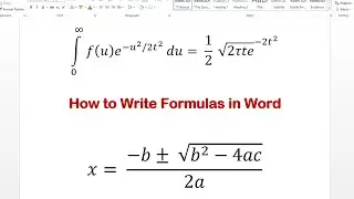 Write Equations and Formulas in Microsoft Word