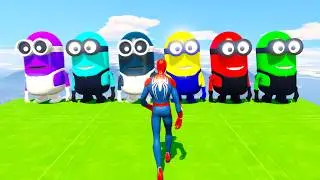 GTA 5 Red Spiderman VS Red/Green Minion! 💥 Epic Ragdolls & Fails 😂 #1