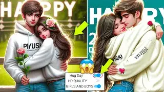 Create 3D Ai couple hug day image creator 2024 | couple hug day| bing image creator | new tutorial 