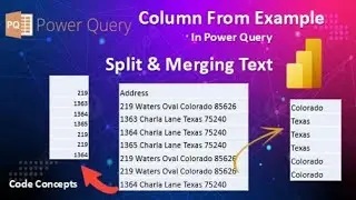 Column From Examples - Split & Merge text || Power BI| Power Query ||