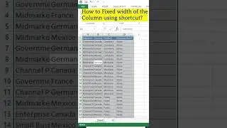 How to set column width using shortcut in excel?