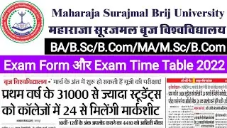 MSBU Exam Form 2022 | MSBU Exam 2022 | MSBU Exam Time Table 2022