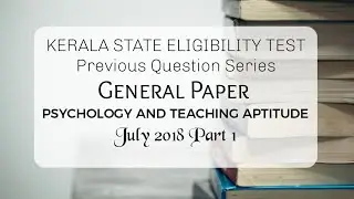 Kerala SET Previous questions July 2018|Psychology|Edustudio