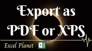 How to create PDF files of your Worksheet in Excel | Export as PDF or XPS | Excel sheet to PDF File