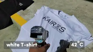 Temperature difference between a black and white T-shirts