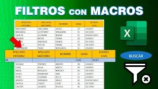 Filtros en Excel con Macros