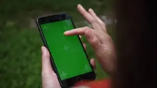 Beautiful woman using smartphone and showing green screen to camera   Free HD Video Clips
