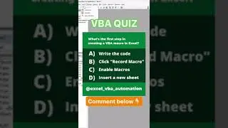 What's the first step in creating a VBA macro in Excel? #shortsvideo
