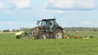 Скашивание люцерны DEUTZ FAHR 6215 WARRIOR,KRONE EasyCut F 360 CV и F 360 CR.