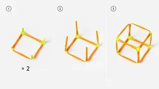 Hexahedron platonic solid using strawbees | make a cube using strawbees