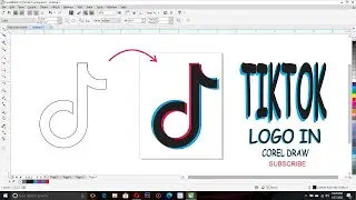 How to create tiktok logo in coreldraw x7,9, tiktok logo design kasie banaye