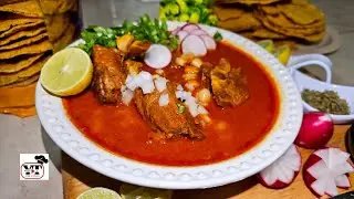 ‼️POZOLE ROJO DE ESPINAZO DE PUERCO| RECETA FÁCIL DE POZOLE