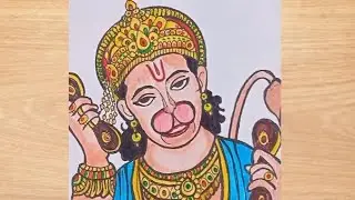 How to draw lord Hanuman step by step | Easy Hanuman ji drawing | Hanuman Ji drawing for beginners
