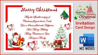 MS WORD TUTORIAL: Merry Christmas Invitation Card Design Template in MS Word #Christmas Invitation