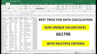 sum unique values excel with multiple criteria