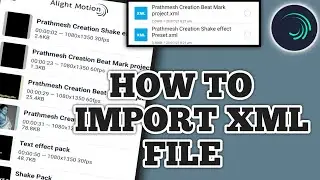 || How To Import Beat and Shake Effect Preset XML file in alight motion Tutorial Video||