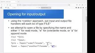 FIle i/o using the cstdin routines