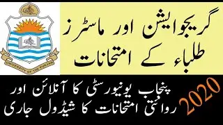 P.U Exam Schedule 2020/ Graduation and Master Students/ Online and Traditional Exam By P.U